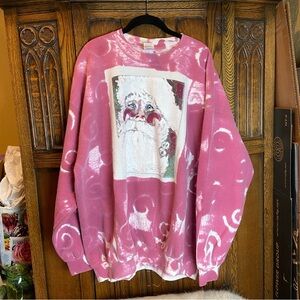 Hand-painted Vintage Oversized Santa Sweatshirt